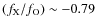 $(f_{\rm X}/f_{\rm O}) \sim -0.79$