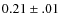 $0.21 \pm .01 $