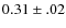 $0.31 \pm .02 $