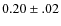 $0.20 \pm .02 $