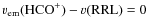 $v_{\rm em}{\rm (HCO}^+) - v({\rm RRL}) = 0$