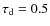 $\tau_{\rm d} = 0.5$