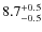 $\rm 8.7_{-0.5}^{+0.5}$