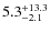 $\rm 5.3_{-2.1}^{+13.3}$