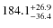 $\rm 184.1_{-36.4}^{+26.9}$