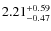 $\rm 2.21_{-0.47}^{+0.59}$