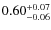 $\rm0.60_{-0.06}^{+0.07}$