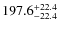 $\rm 197.6_{-22.4}^{+22.4}$