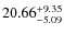 $\rm 20.66_{-5.09}^{+9.35}$