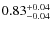 $\rm0.83_{-0.04}^{+0.04}$