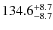$\rm 134.6_{-8.7}^{+8.7}$