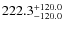 $\rm 222.3_{-120.0}^{+120.0}$