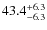 $\rm 43.4_{-6.3}^{+6.3}$