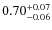 $\rm0.70_{-0.06}^{+0.07}$