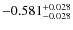 $\rm -0.581_{-0.028}^{+0.028}$
