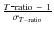 $\frac{T\mbox{-}{\rm ratio}~-~1}{\sigma_{T{-}{\rm ratio}}}$
