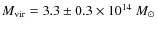 $M_{\rm vir} = 3.3
\pm 0.3 \times 10^{14}~M_{\odot}$