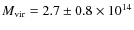 $M_{\rm vir} =
2.7 \pm 0.8 \times 10^{14}$