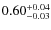 $\rm0.60_{-0.03}^{+0.04}$