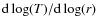 ${\rm d}\log (T)/{\rm d}\log (r)$