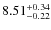 $\rm 8.51_{-0.22}^{+0.34}$