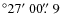 $^\circ 27\hbox{$^\prime$ }00\hbox{$.\!\!^{\prime\prime}$ }9$