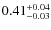 $\rm0.41_{-0.03}^{+0.04}$