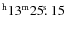 $^{\rm h}13^{\rm m} 25\hbox{$.\!\!^{\rm s}$ }15$