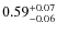 $\rm0.59_{-0.06}^{+0.07}$
