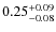$\rm0.25_{-0.08}^{+0.09}$