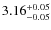 $\rm 3.16_{-0.05}^{+0.05}$