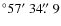 $^\circ 57\hbox{$^\prime$ }34\hbox{$.\!\!^{\prime\prime}$ }9$