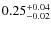 $\rm0.25_{-0.02}^{+0.04}$