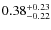 $\rm0.38_{-0.22}^{+0.23}$