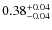 $\rm0.38_{-0.04}^{+0.04}$