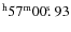 $^{\rm h}57^{\rm m} 00\hbox{$.\!\!^{\rm s}$ }93$