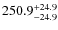 $\rm 250.9_{-24.9}^{+24.9}$