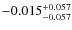 $\rm -0.015_{-0.057}^{+0.057}$