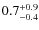 $\rm0.7_{-0.4}^{+0.9}$