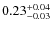 $\rm0.23_{-0.03}^{+0.04}$