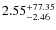 $\rm 2.55_{-2.46}^{+77.35}$
