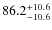 $\rm 86.2_{-10.6}^{+10.6}$