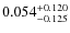 $\rm0.054_{-0.125}^{+0.120}$