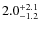 $\rm 2.0_{-1.2}^{+2.1}$