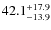 $\rm 42.1_{-13.9}^{+17.9}$