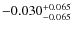 $\rm -0.030_{-0.065}^{+0.065}$