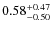 $\rm0.58_{-0.50}^{+0.47}$