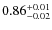 $\rm0.86_{-0.02}^{+0.01}$