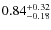 $\rm0.84_{-0.18}^{+0.32}$