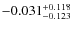 $\rm -0.031_{-0.123}^{+0.118}$